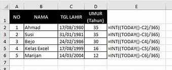 Cara Menghitung Bulan Lahir Di Excel